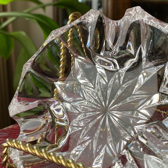 Vintage Crystal European Cut Glass Ashtray MCM - Picture 6 of 9